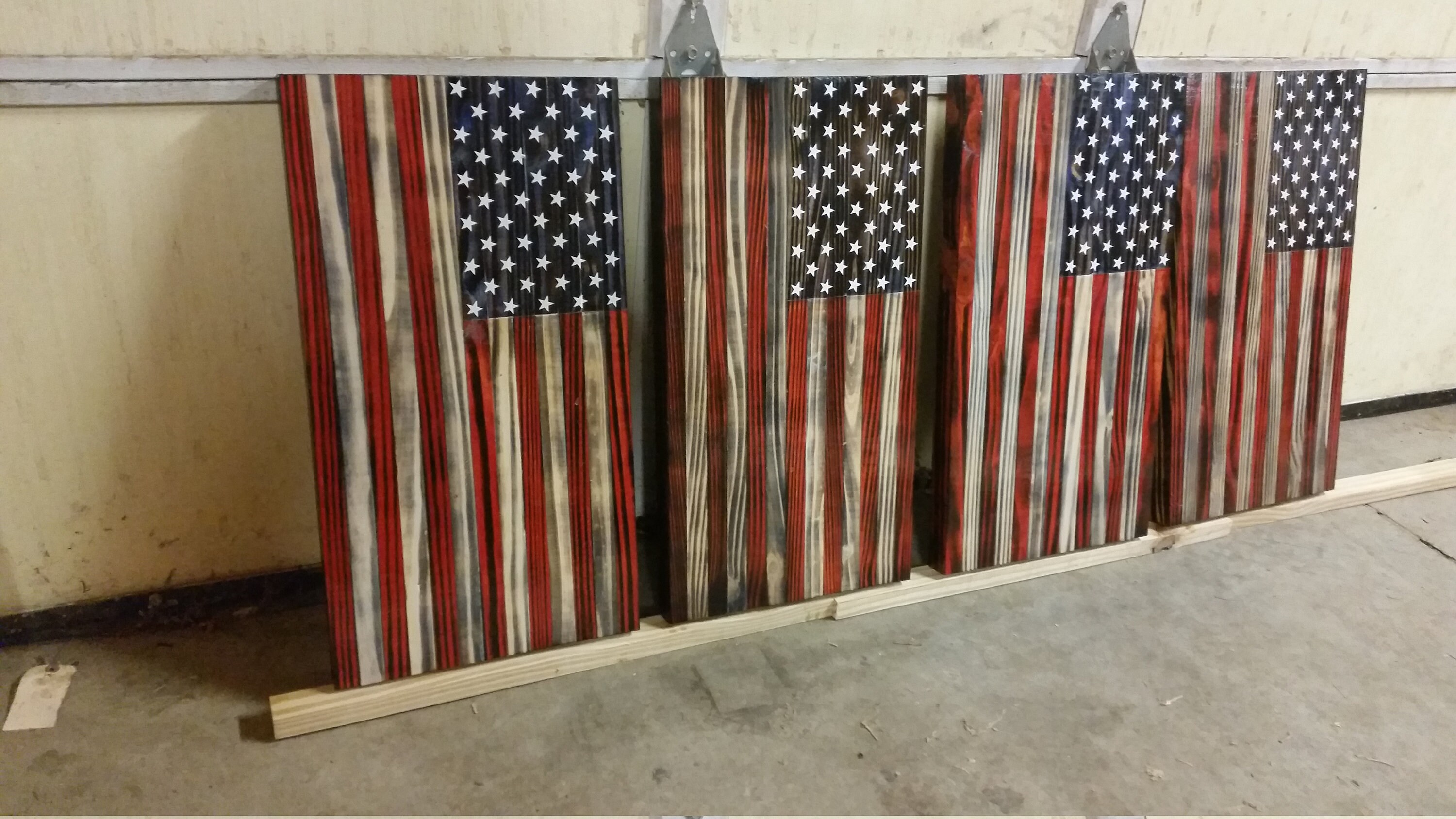 Wood Burned American Flag Etsy