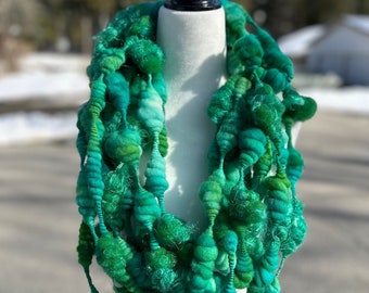 Art Yarn | Handspun Yarn | Coiled Yarn | Art Yarn for Weaving, Macrame, Macraweave | Fiber Pack | SOLD by the YARD | Silk add on available