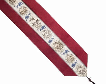 Crane and Pine Embroidered Korean Table Runner, Traditional Aesthetics Table Cloth, Korean Tableware Fabric, New Year and Chuseok Gifts