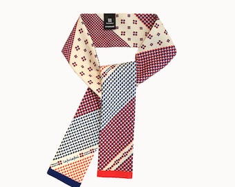 Taegeuk Korean Symbol Inspired PET Recycled Silm Scarves, Modern Hanbok Accessory, Korean Fusion Aesthetics, New Year and Chuseok Gifts
