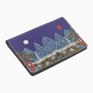 Ilwolobongdo Korean Passport Wallet, Sun Moon Five Peaks Vegan Leather Travel Holder, Joseon Royal Symbol Card Case, Cultural Gift