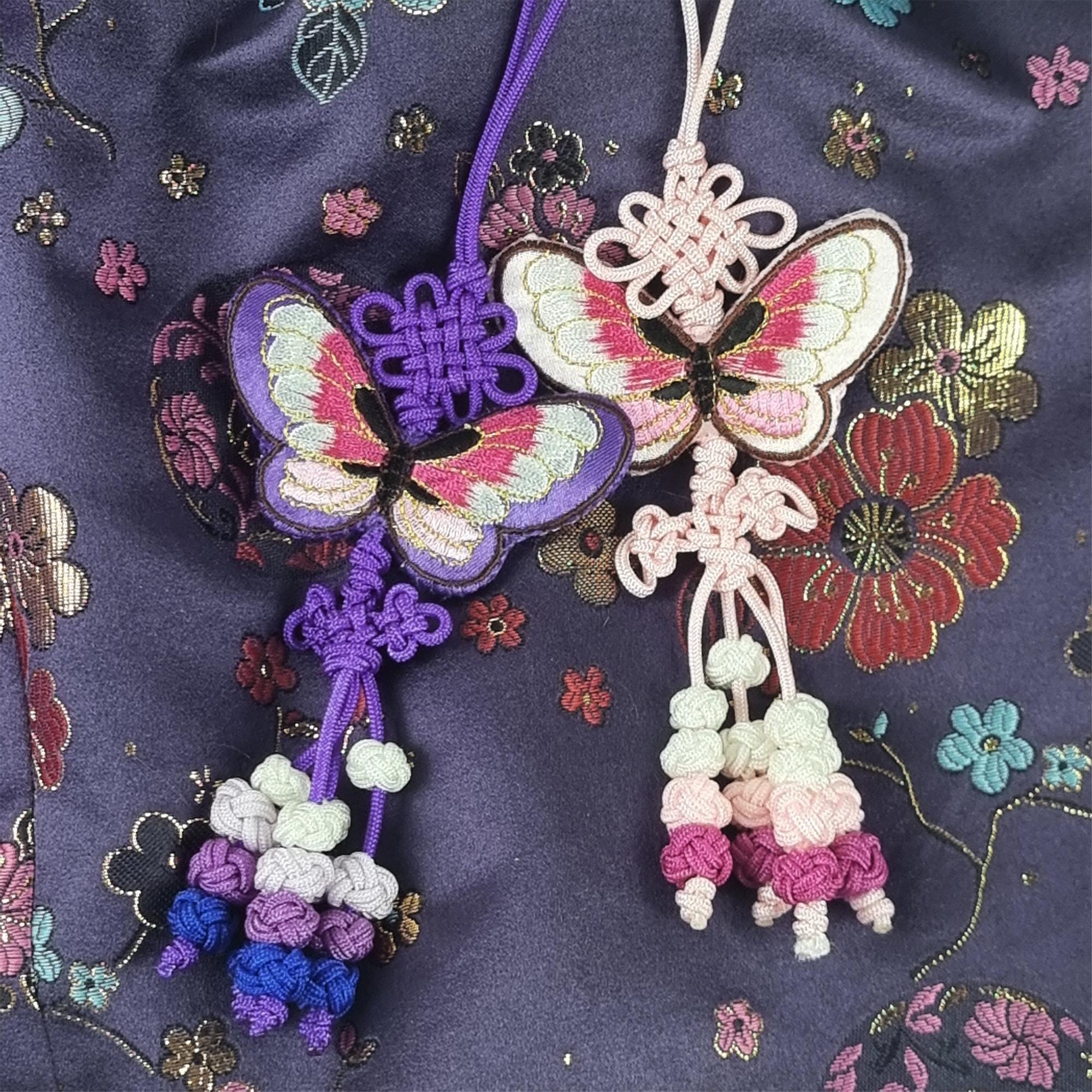Butterfly Korean Norigae, Traditional Hanbok Charm With Garakji