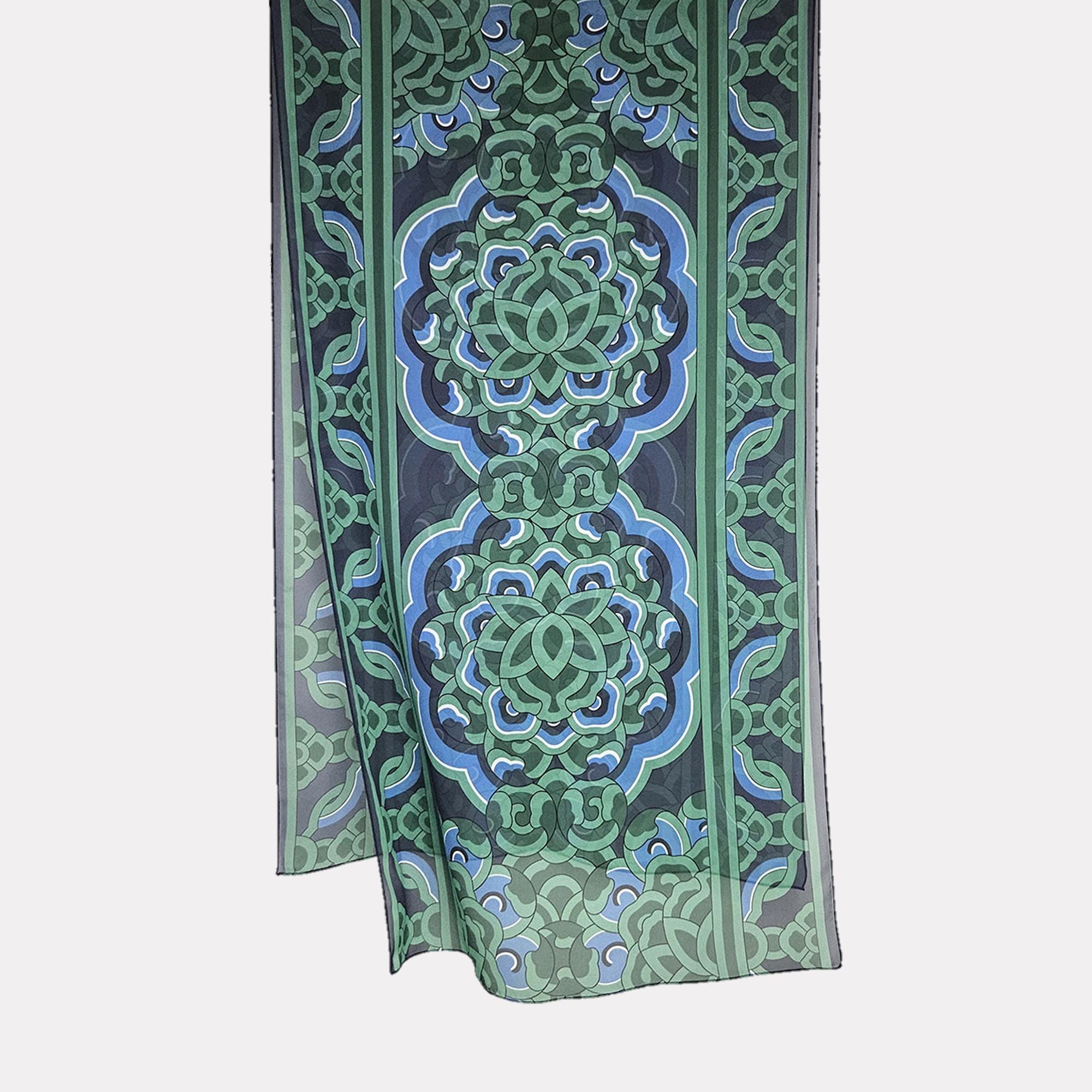 Sungnyemun Korean Pattern Silk Scarves, Korean Dancheong Inspired Modern Fusion Design, Modern Hanbok Accessory, New Year and Chuseok Gifts
