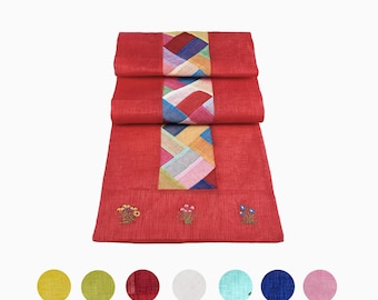 Saekdong koreanische Patchwork Quilt Tischläufer, traditionelle Farbblock Tischdecke, koreanischer Geschirrstoff, Neujahr und Chuseok Geschenke
