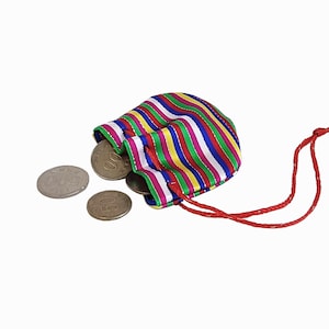 4PCS Set of Korean Color Block Mini Lucky Pouches, Korean Saekdong Fortune Bags, Hanbok Bokjumeoni, New Year and Chuseok Celebration