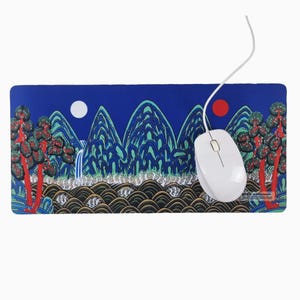 Ilwolobongdo Korean Mouse Pad, Royal Sun Moon Five Peaks Desk Mat, Joseon Dynasty Art Gaming Mousepad, Korean Decor, New Year's Gifts