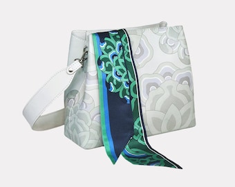 Sungnyemun Korean Pattern Silm Silk Scarves, Korean Dancheong Inspired Fusion Daenggi, Modern Hanbok Accessory, New Year and Chuseok Gifts