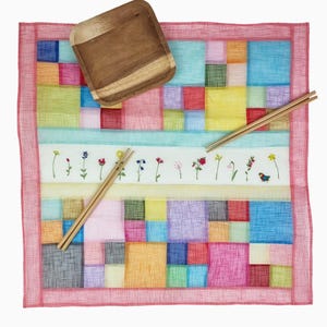 Mantel tradicional coreano Jogakbo con bloques de colores, tapiz de patchwork versátil, ideal como regalo de inauguración de la casa, Año Nuevo y Chuseok.