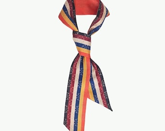 Autumn Saekdong Korean Pattern Skinny Scarf, Korean Baekje Aesthetic Inspired, Modern Hanbok Accessory Daenggi, New Year and Chuseok Gifts