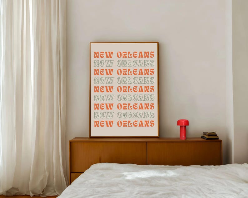 New Orleans Print, Travel Poster, Aesthetic Poster, Girly Wall Art
