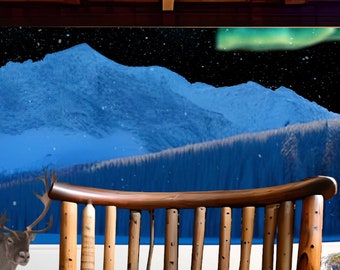 Santa's Back Porch Zoom Animated Backgrounds 2 -Includes night and evening video