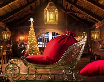 Animated Zoom Background Sleigh Loading Barn.