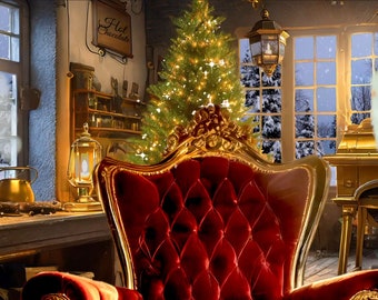 Kamer met warme chocolademelk van de kerstman GEANIMEERDE ACHTERGROND voor zoomgesprekken