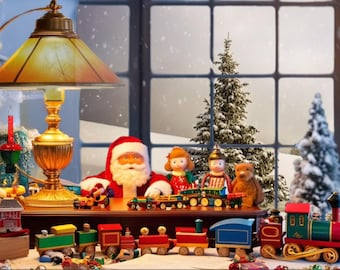 Achtergrond voor Santas Desk Zoom-vergadering