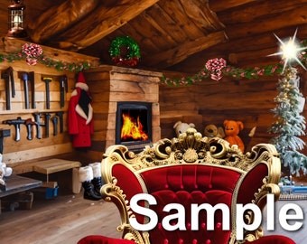 Santa's Cabin grote rode stoel