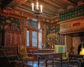 Geanimeerde zoomachtergrond Woonkamer van de kerstman