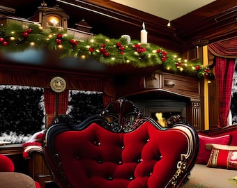 Polar Express Santa's Cabin Animated Zoom Background