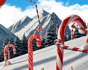 Candy Cane Forest Background for Zoom or online calls