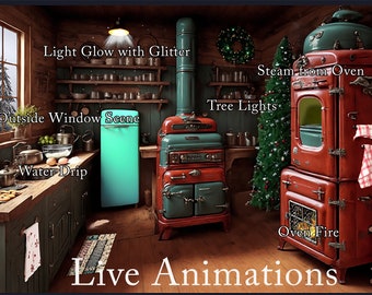 Animated Background Vintage Kitchen