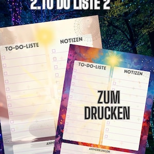 To-do list weekly planner with yoga, chakra, Buddha, and mandala designs - German organizer, printable, set of 4, 2 designs, A4 digital download