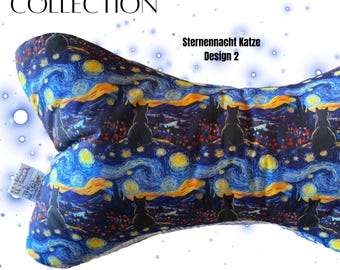 Almohada de lectura estilo Noche estrellada de Vincent van Gogh, almohada cervical con forma de gato, sujetalibros, almohada de relajación, regalo NUEVO