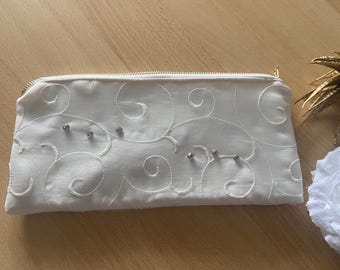 Handmade bridal bag, lace wedding clutch purse, bridal bag, wedding bag, handmade, 28 x 13 cm, rhinestones, NEW, gift idea