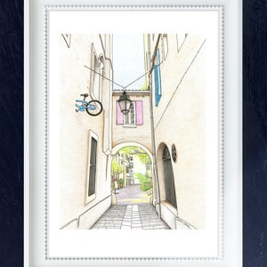 Affiche Montpellier, poster aquarelle Montpellier