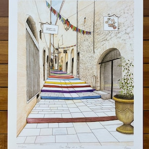 Cartel de acuarela de Montpellier, Montpellier, reproducción de dibujo, Montpellier