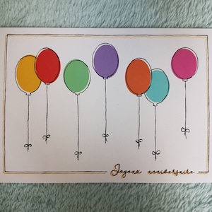 Carte ballons "Joyeux Anniversaire" - plusieurs coloris