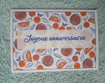 Orange/Lemon Happy Birthday Card