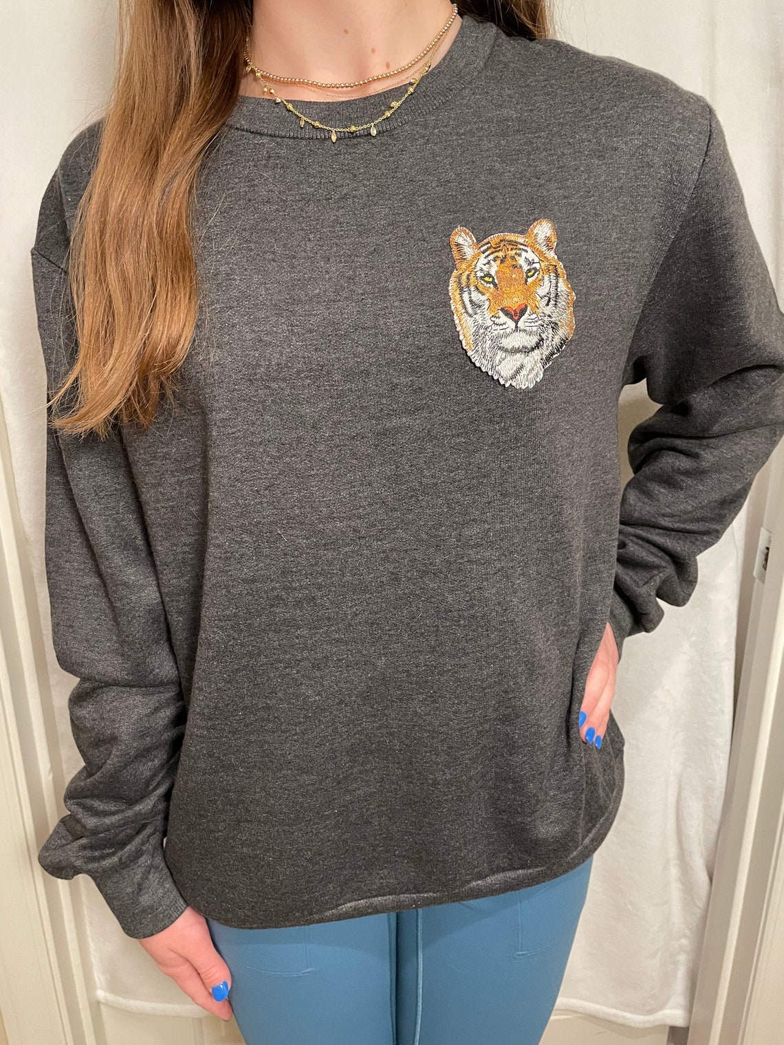 Tiger Crewneck Sweatshirt Trendy Sweatshirt Tiger Sweatshirt Tiger