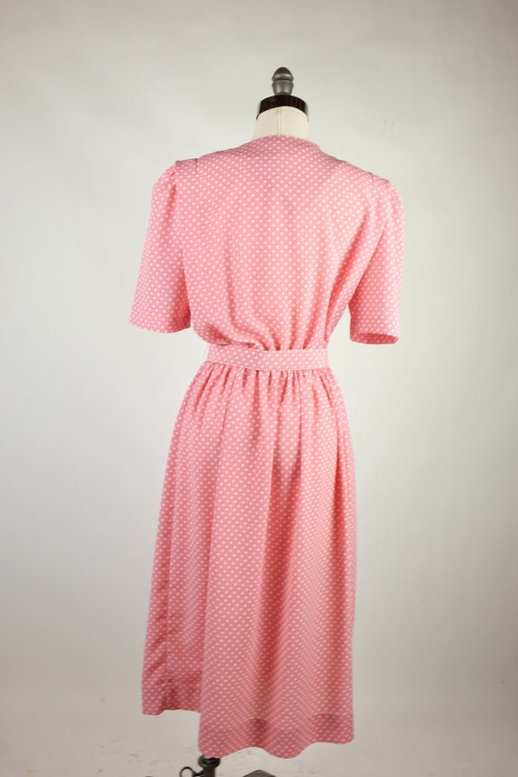 1970s Lady Carol of New York Pink & White Polka D… - image 3