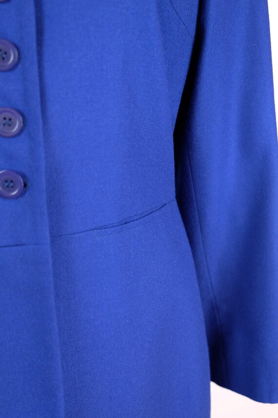 1980s Harvé Benard Cobalt Blue Wool Coat - image 5