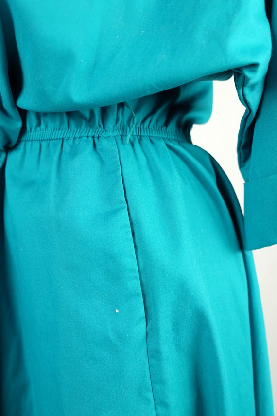 1980s-Does-1950s The American Shirtdress in Teal - image 5