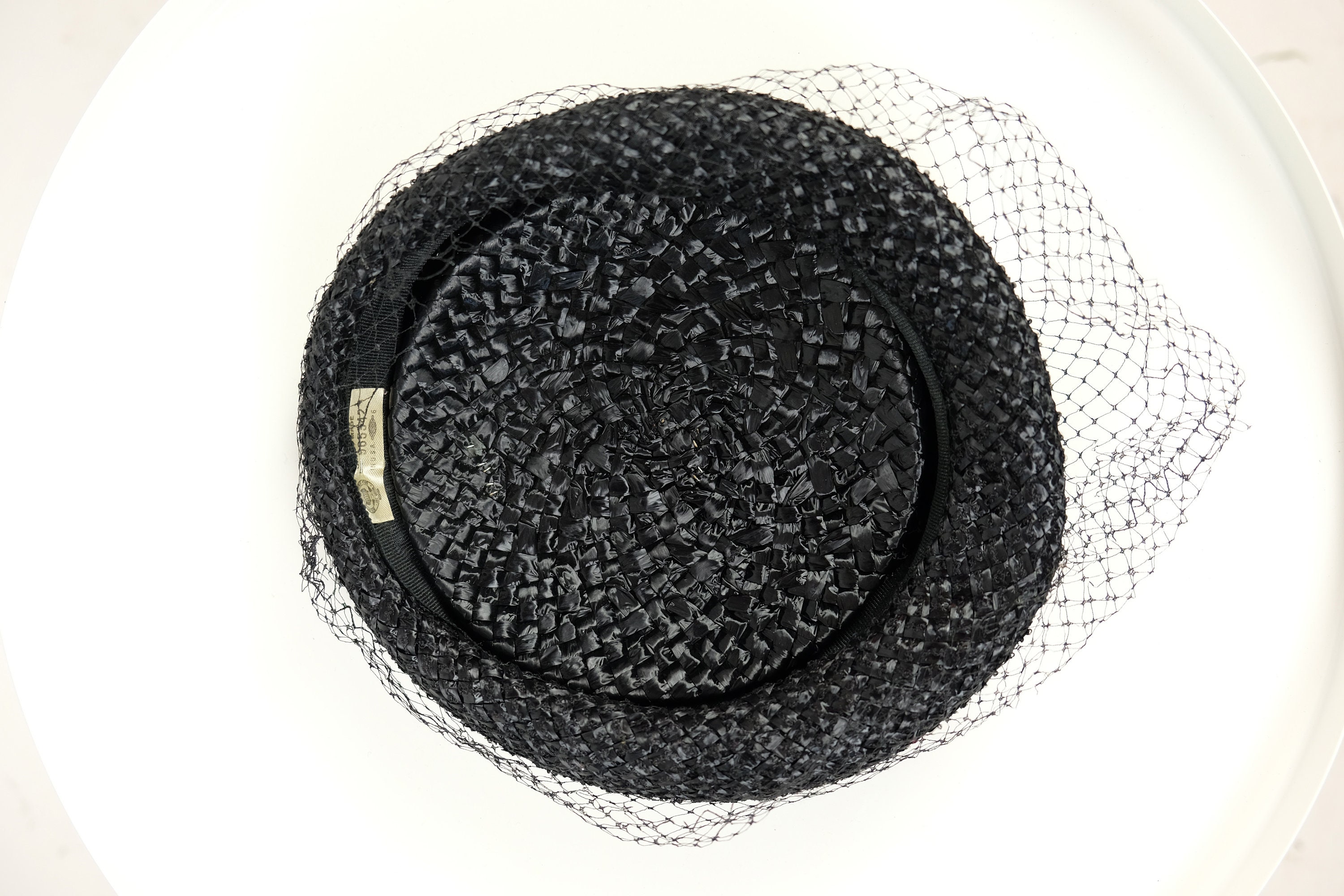 1950s Black Straw Pillbox Bow Hat - Etsy