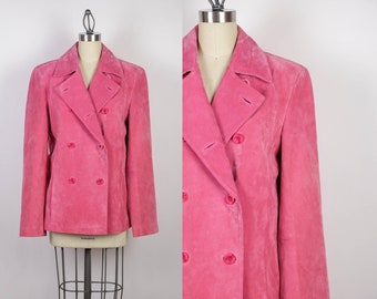 1990s Chadwick Pink Suede Peacoat - Etsy