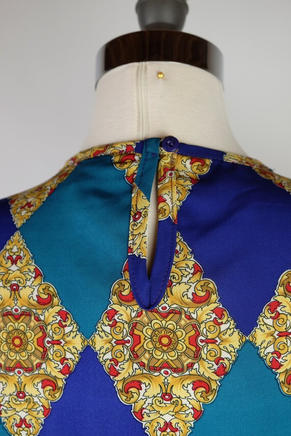 1980s Notations Abstract Argyle Print Short Sleev… - image 7