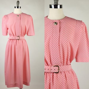 1970s Lady Carol of New York Pink & White Polka Dot Shirtdress - Etsy