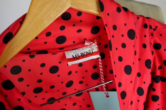 1980s Ms. Bond Red and Black Polka Dot Secretary … - image 9