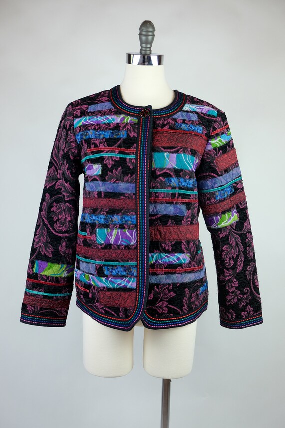 1980s Choices Quilted Patchwork Jacket - image 2