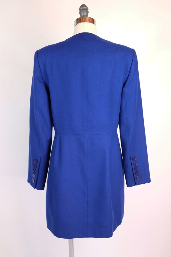 1980s Harvé Benard Cobalt Blue Wool Coat - image 6