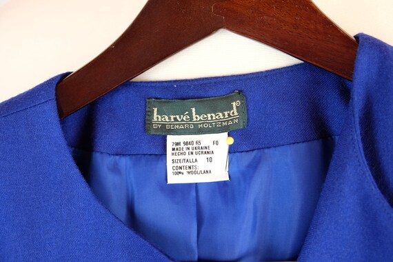 1980s Harvé Benard Cobalt Blue Wool Coat - image 8