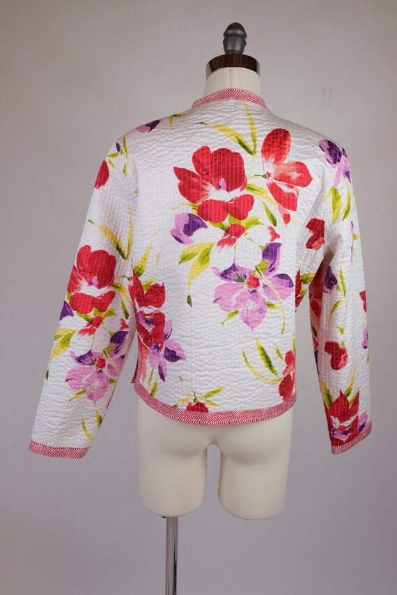 1980s Bright Floral Reversible Quilted Jacket - image 6