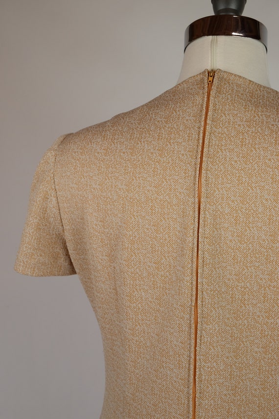 1960s Handmade Double Knit Burnt Orange Mod Dress - image 7