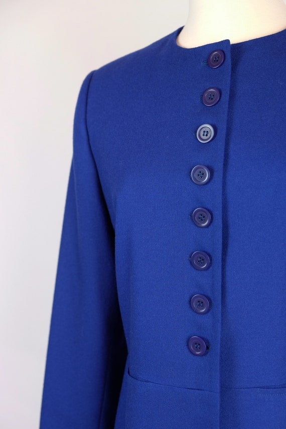 1980s Harvé Benard Cobalt Blue Wool Coat - image 4
