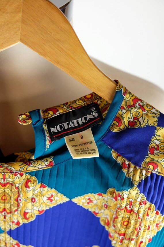 1980s Notations Abstract Argyle Print Short Sleev… - image 8