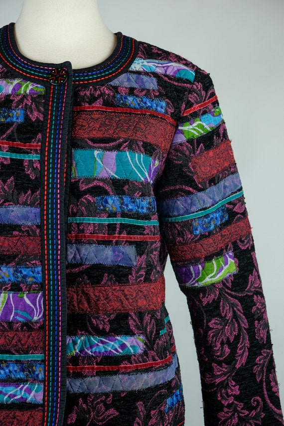 1980s Choices Quilted Patchwork Jacket - image 3