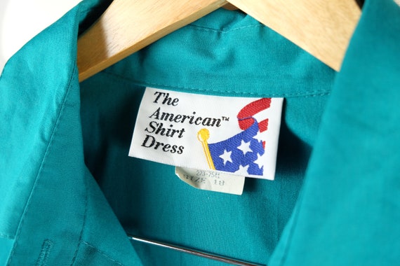 1980s-Does-1950s The American Shirtdress in Teal - image 8