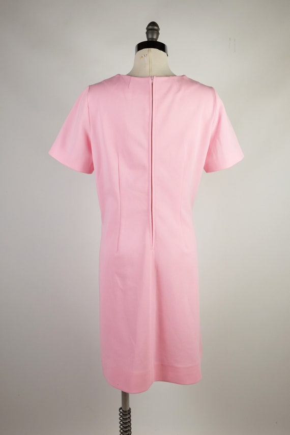 1960s Bubblegum Pink Double Knit Mod Dress - image 6