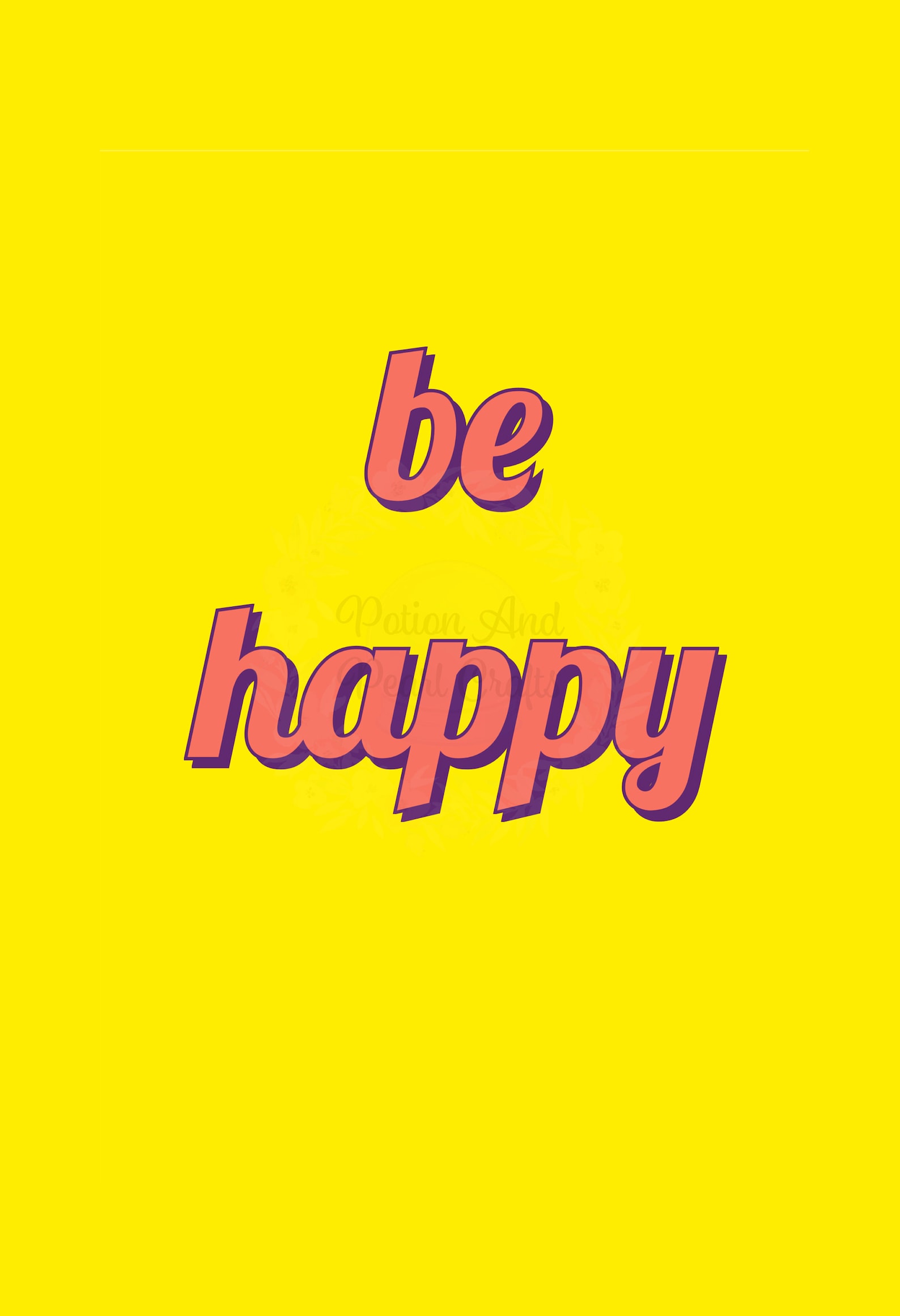 A4 'Be Happy' digital download/wall art/wall | Etsy
